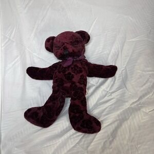 Vintage Dan Dee Maroon Burguny Plush Teddy  10Inch